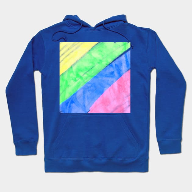 Blue pink green yellow watercolor abstract Hoodie by Artistic_st